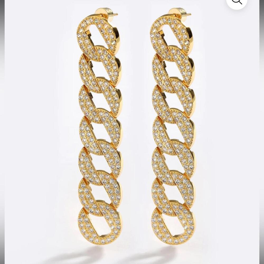 Emma Pills Gold Chain Earrings